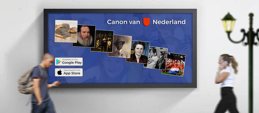 De Canon van Nederland apps zijn verkrijgbaar in de stores
